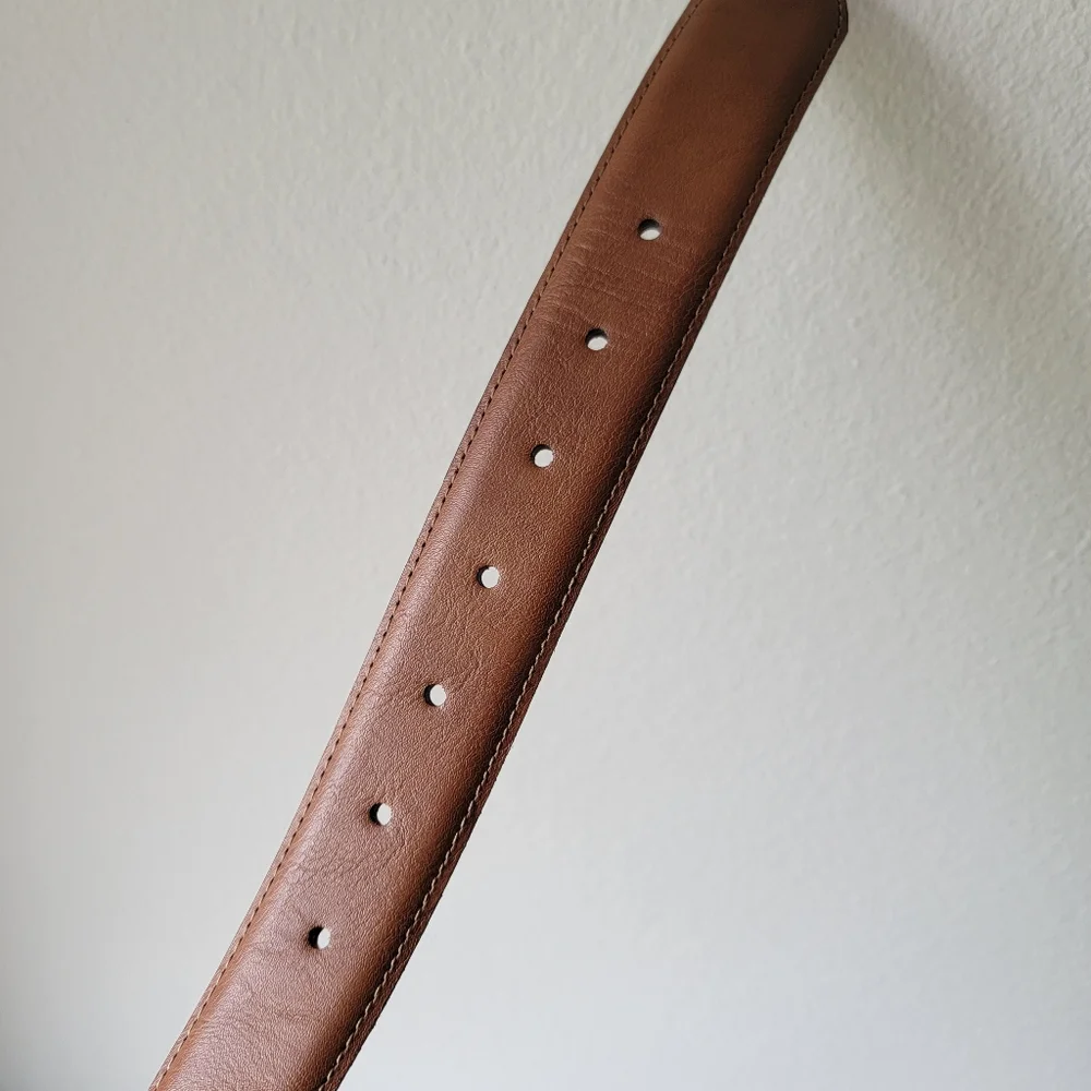Columbia Brown Faux Leather Belt Sz 36 Excellent Condition Cowboy Western Preppy